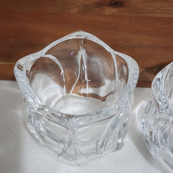 DePlomb Heavy Crystal Tulip Votive Candle Holder 4" tea light glass floral shape - Picture 6 of 10